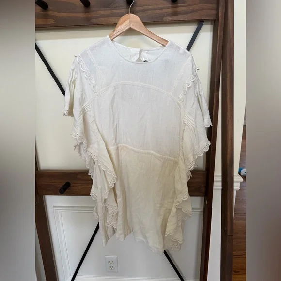 NWT size 40 Large IRO Serenity Boho Dress White Crochet Overlay Lined Womens - Picture 2 of 5